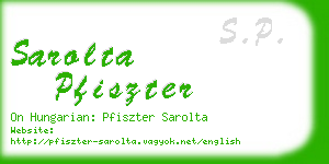 sarolta pfiszter business card